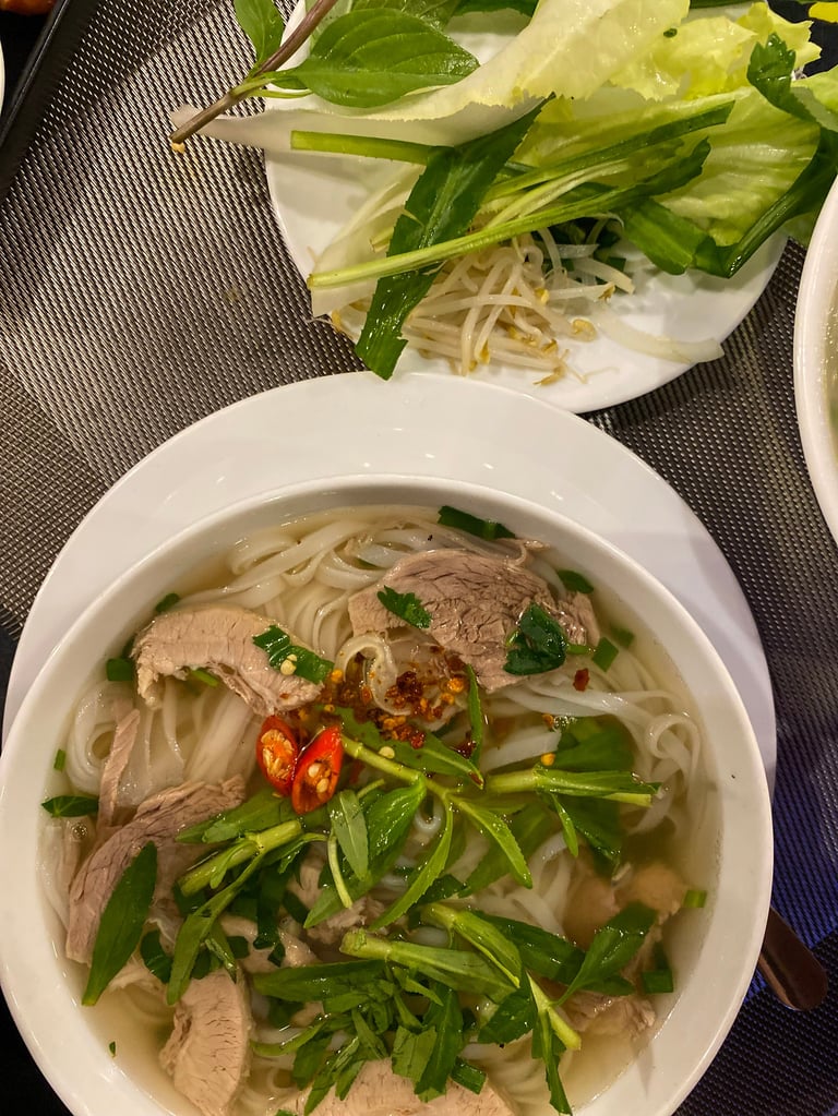 Traditional Vietnamese beef noodle soup pho