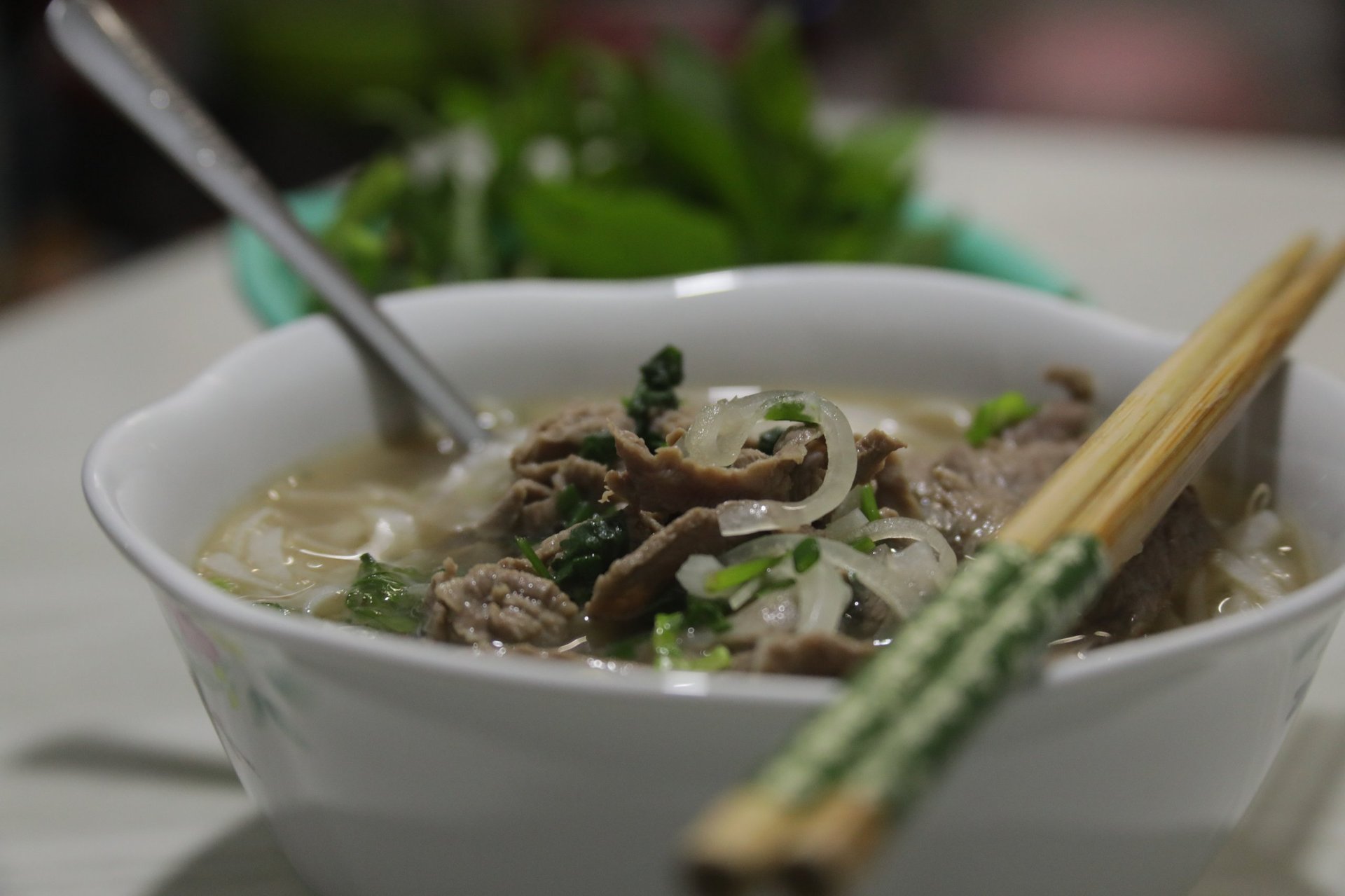 Traditional Vietnamese beef noodle soup pho